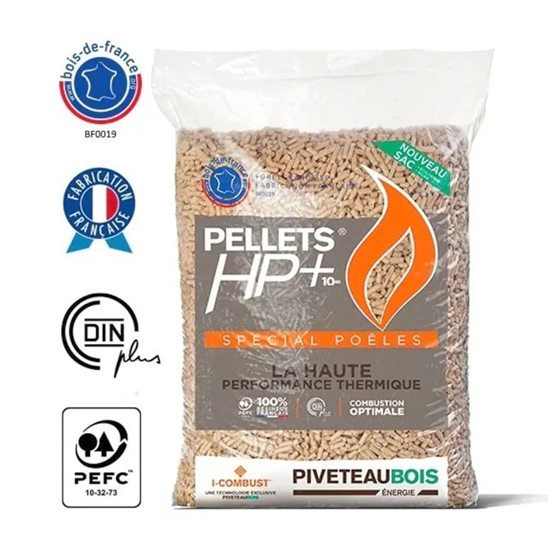 Pellets de madera Piveteau HP+ – Palet de 72 sacos de 15 kg