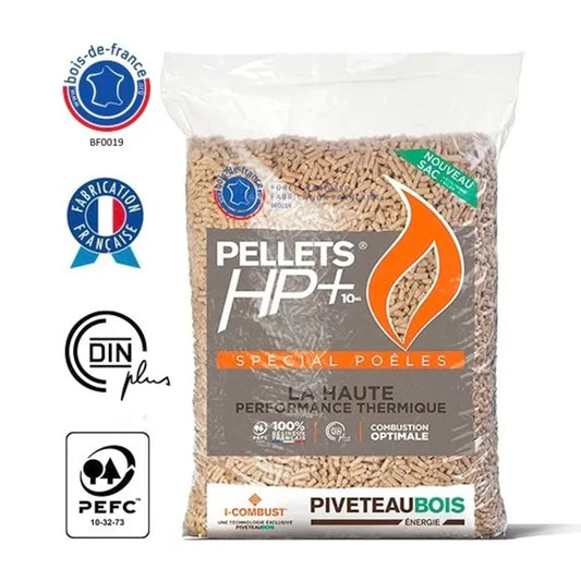 Pellets de madera Piveteau HP+ – Palet de 72 sacos de 15 kg